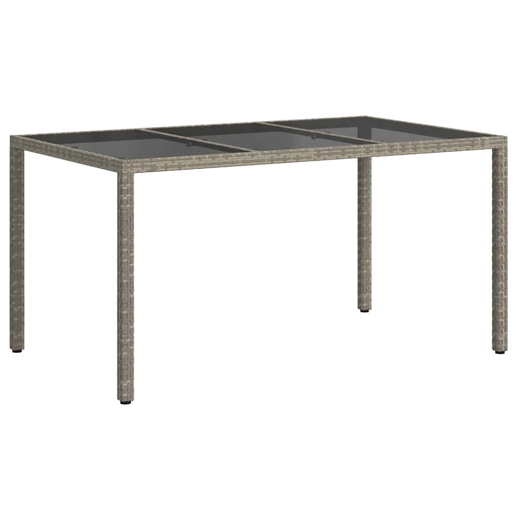 vidaXL Stół Ogrodowy Szary 150 x 90 x 75 cm polirattan