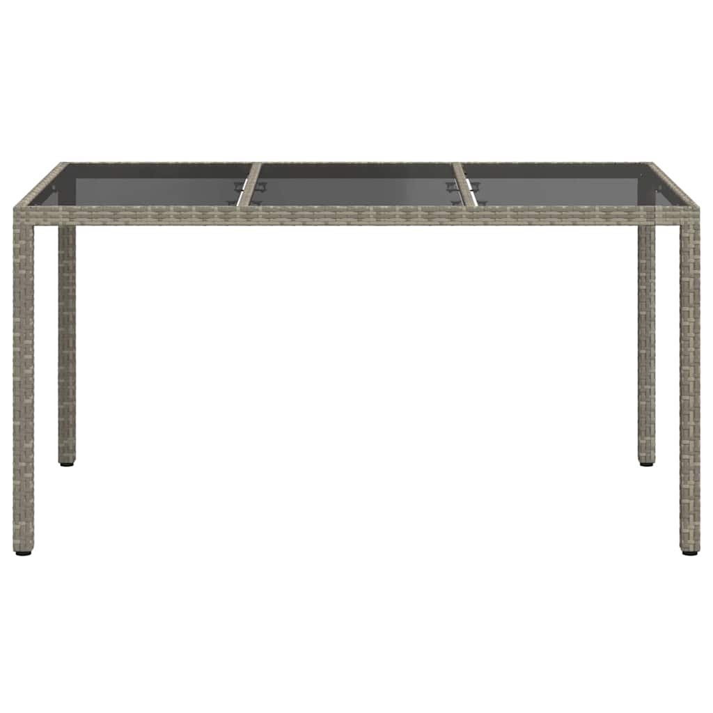 vidaXL Stół Ogrodowy Szary 150 x 90 x 75 cm polirattan