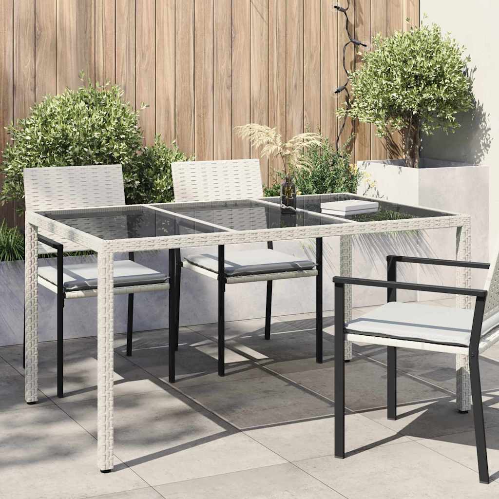 vidaXL Stół Ogrodowy Biały 150 x 90 x 75 cm polirattan