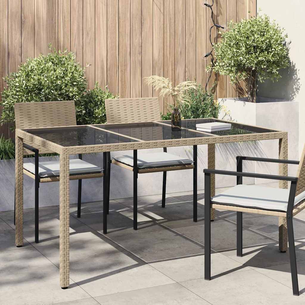 vidaXL Stół Ogrodowy Beżowy 150 x 90 x 75 cm polirattan