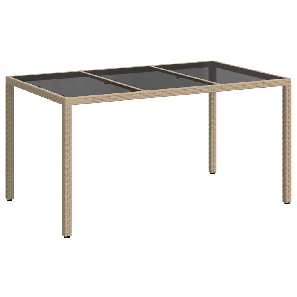 vidaXL Stół Ogrodowy Beżowy 150 x 90 x 75 cm polirattan