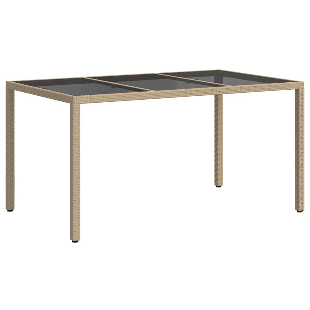 vidaXL Stół Ogrodowy Beżowy 150 x 90 x 75 cm polirattan