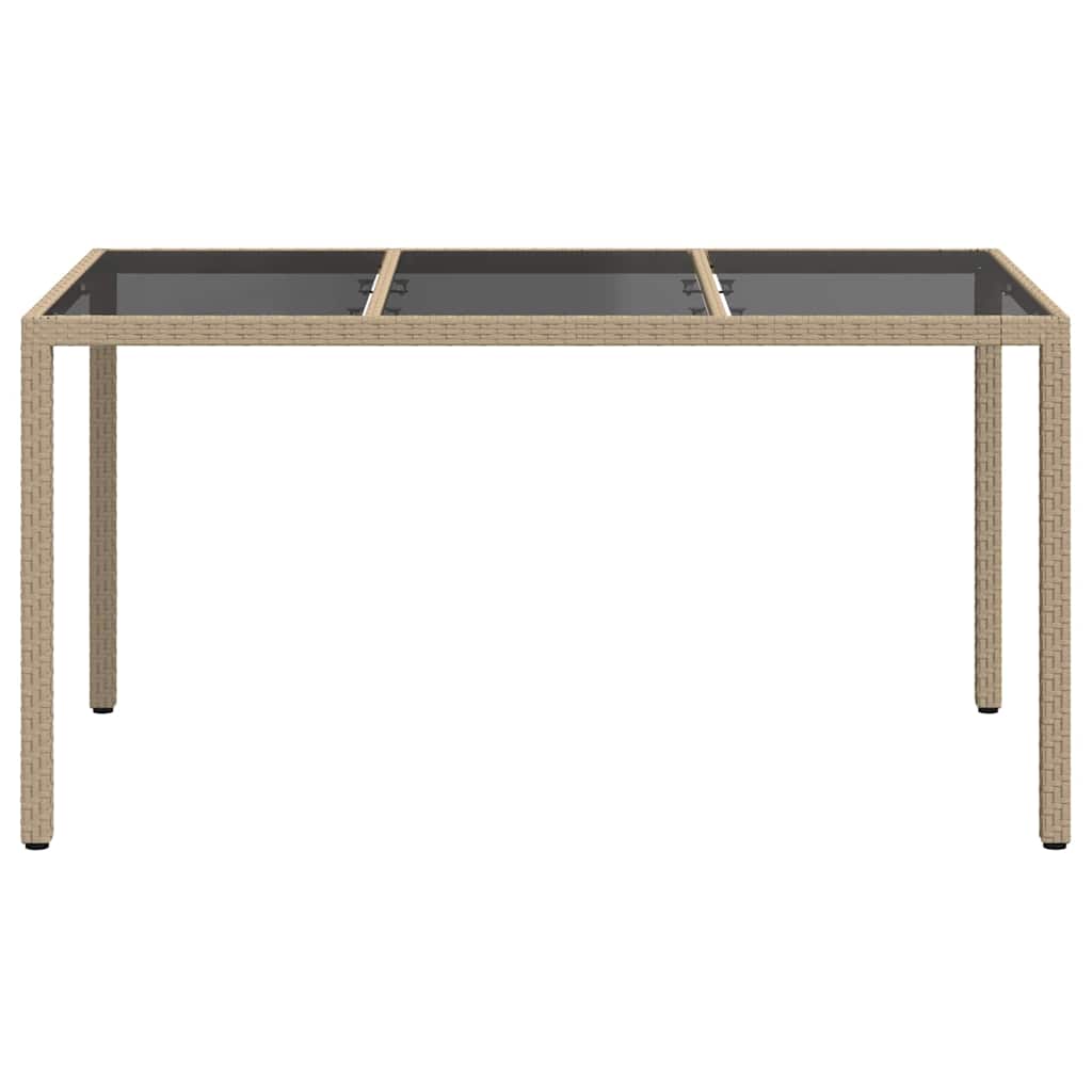 vidaXL Stół Ogrodowy Beżowy 150 x 90 x 75 cm polirattan