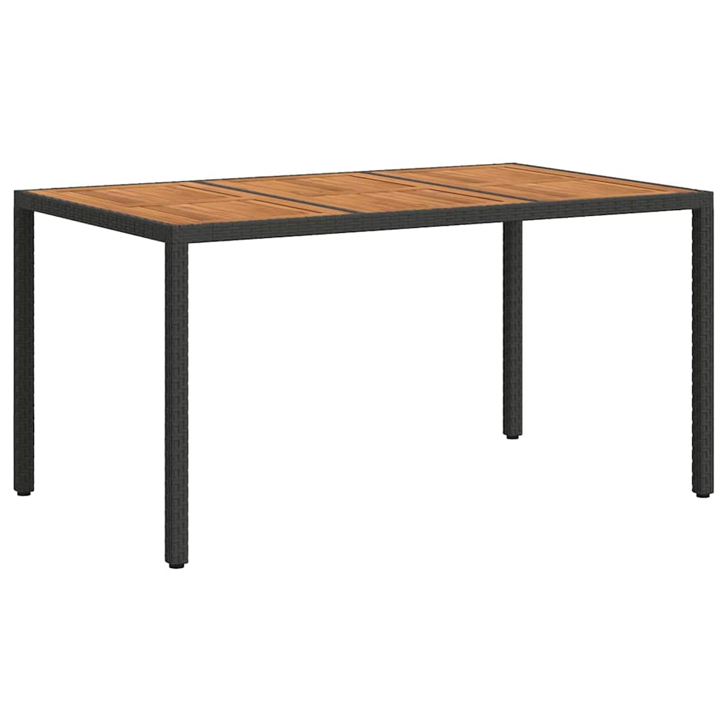 vidaXL Stół Ogrodowy Czarny 150 x 90 x 75 cm polirattan