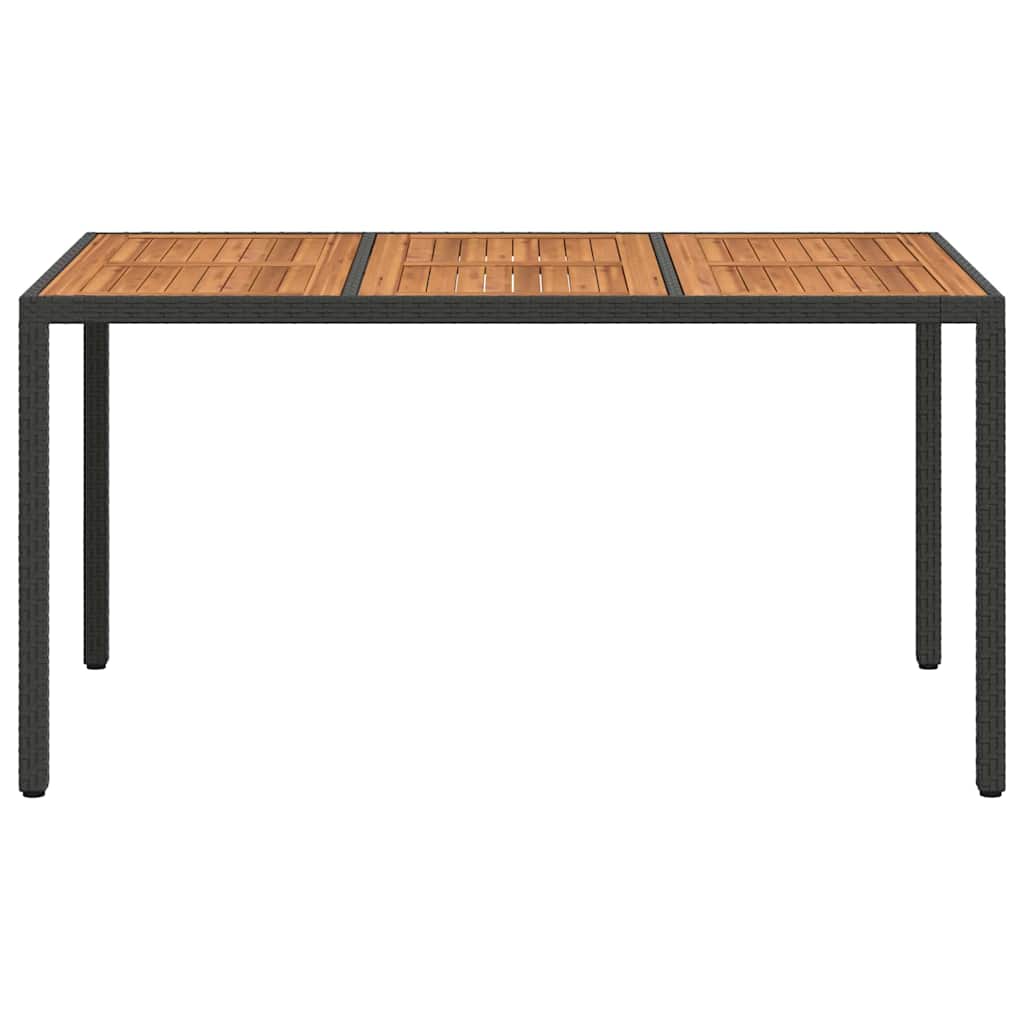 vidaXL Stół Ogrodowy Czarny 150 x 90 x 75 cm polirattan