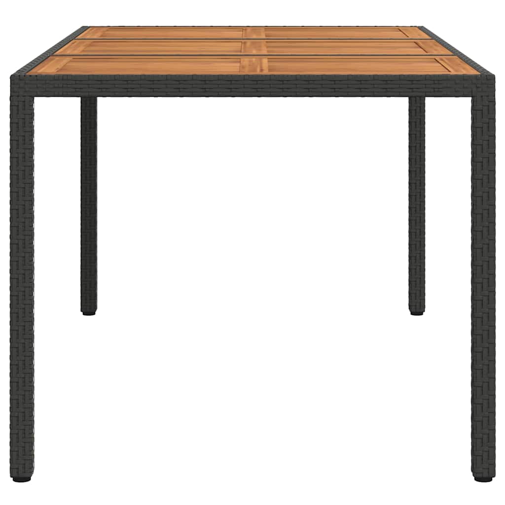 vidaXL Stół Ogrodowy Czarny 150 x 90 x 75 cm polirattan