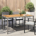 vidaXL Stół Ogrodowy Szary 150 x 90 x 75 cm polirattan