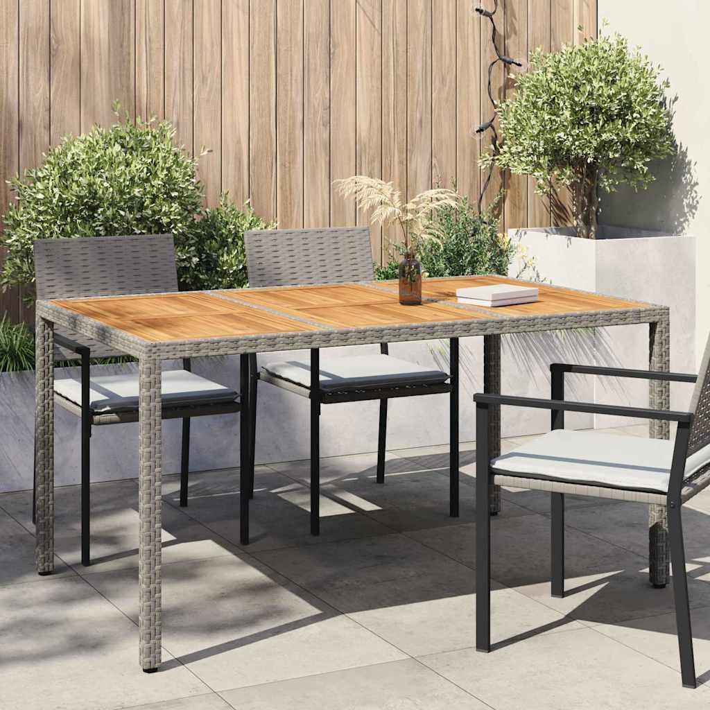 vidaXL Stół Ogrodowy Szary 150 x 90 x 75 cm polirattan