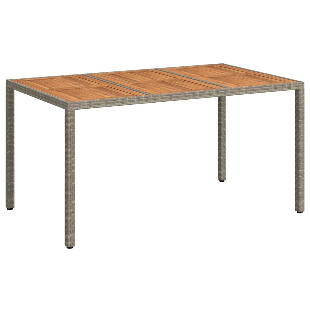 vidaXL Stół Ogrodowy Szary 150 x 90 x 75 cm polirattan
