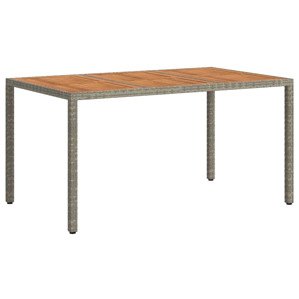 vidaXL Stół Ogrodowy Szary 150 x 90 x 75 cm polirattan