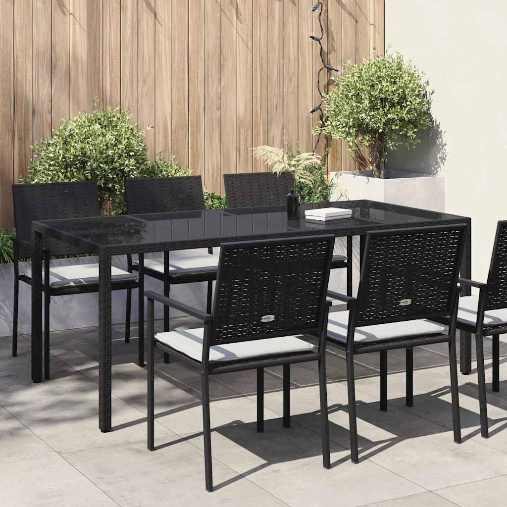 vidaXL Stół Ogrodowy Czarny 190 x 90 x 75 cm polirattan