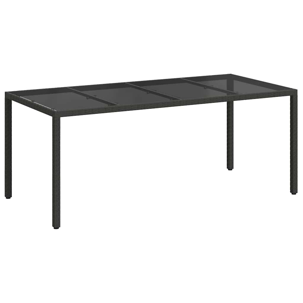 vidaXL Stół Ogrodowy Czarny 190 x 90 x 75 cm polirattan