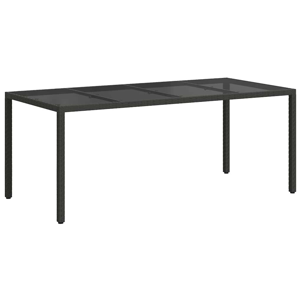 vidaXL Stół Ogrodowy Czarny 190 x 90 x 75 cm polirattan