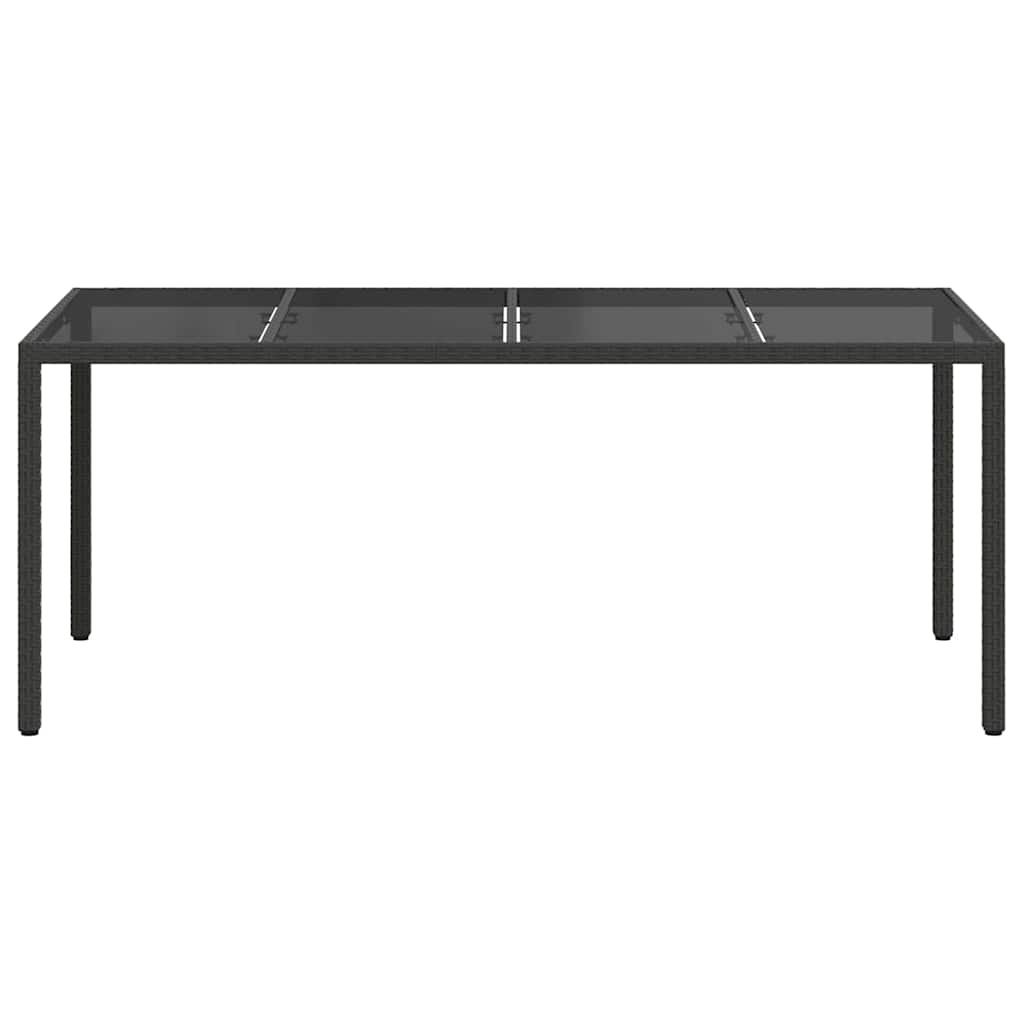 vidaXL Stół Ogrodowy Czarny 190 x 90 x 75 cm polirattan