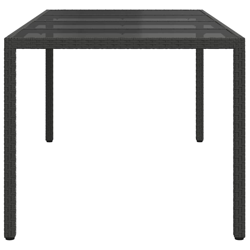 vidaXL Stół Ogrodowy Czarny 190 x 90 x 75 cm polirattan
