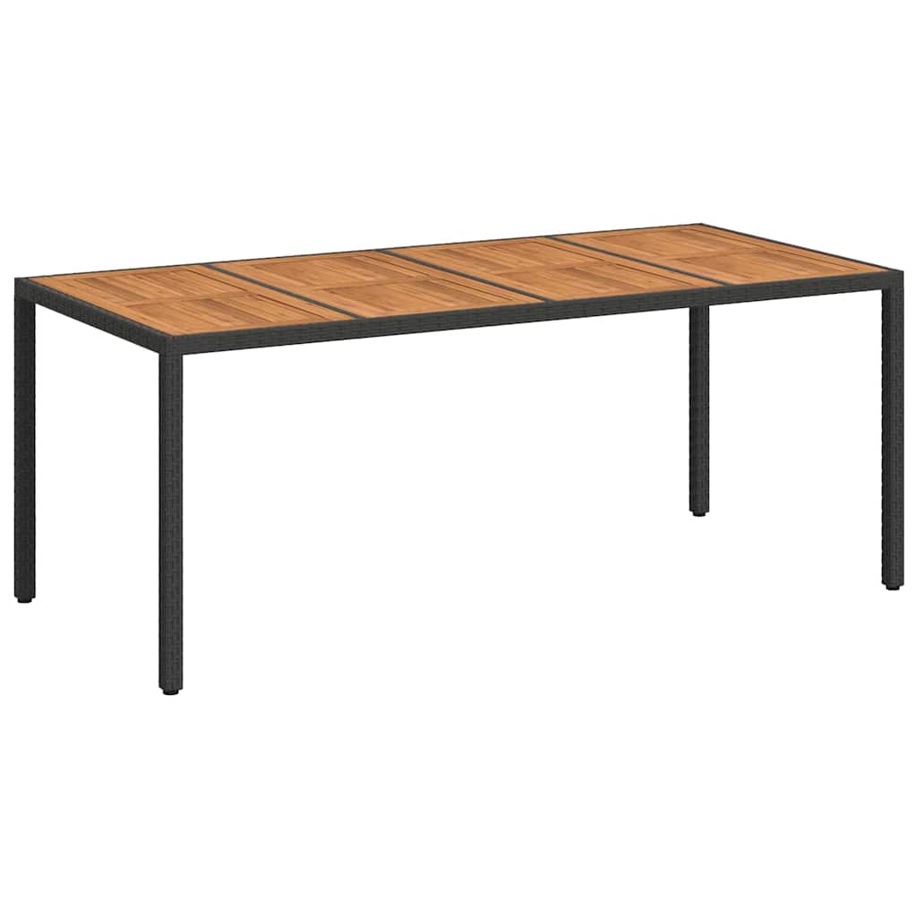 vidaXL Stół Ogrodowy Czarny 190 x 90 x 75 cm polirattan