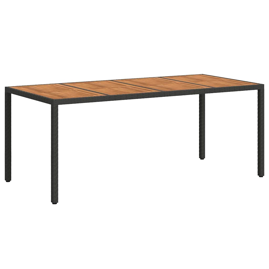 vidaXL Stół Ogrodowy Czarny 190 x 90 x 75 cm polirattan