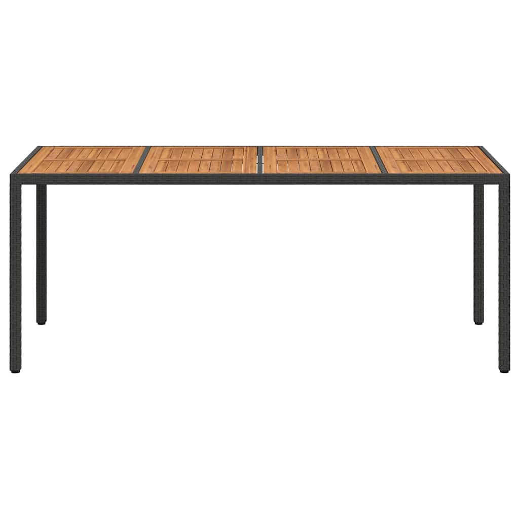 vidaXL Stół Ogrodowy Czarny 190 x 90 x 75 cm polirattan