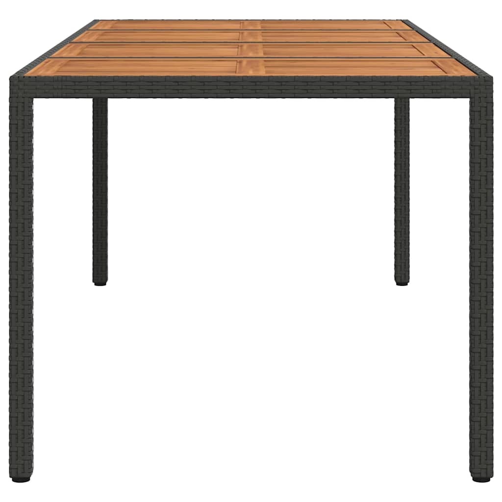 vidaXL Stół Ogrodowy Czarny 190 x 90 x 75 cm polirattan