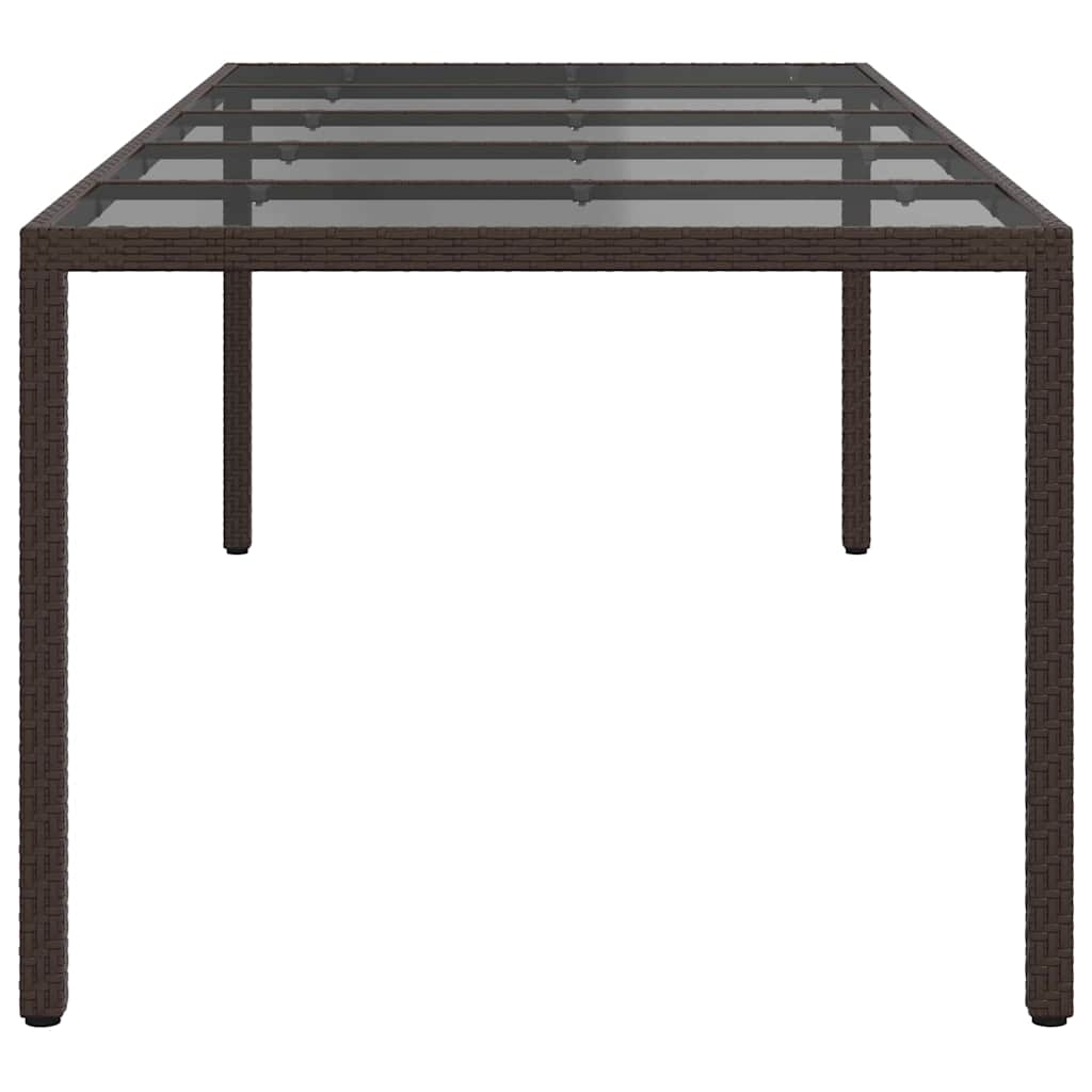 vidaXL Stół Ogrodowy Brązowy 250 x 100 x 75 cm polirattan