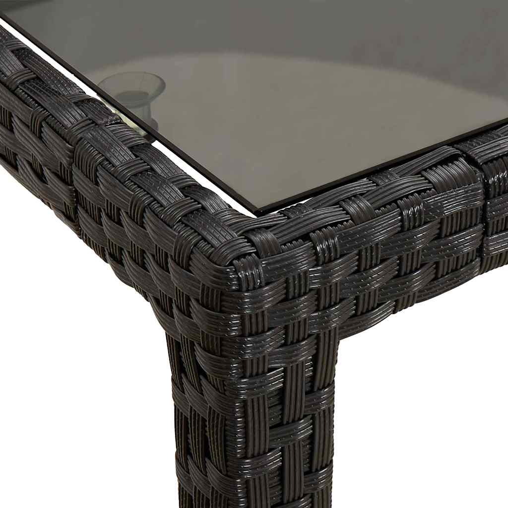 vidaXL Stół Ogrodowy Czysta czerń 250 x 100 x 75 cm polirattan