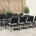 vidaXL Stół Ogrodowy Czysta czerń 250 x 100 x 75 cm polirattan