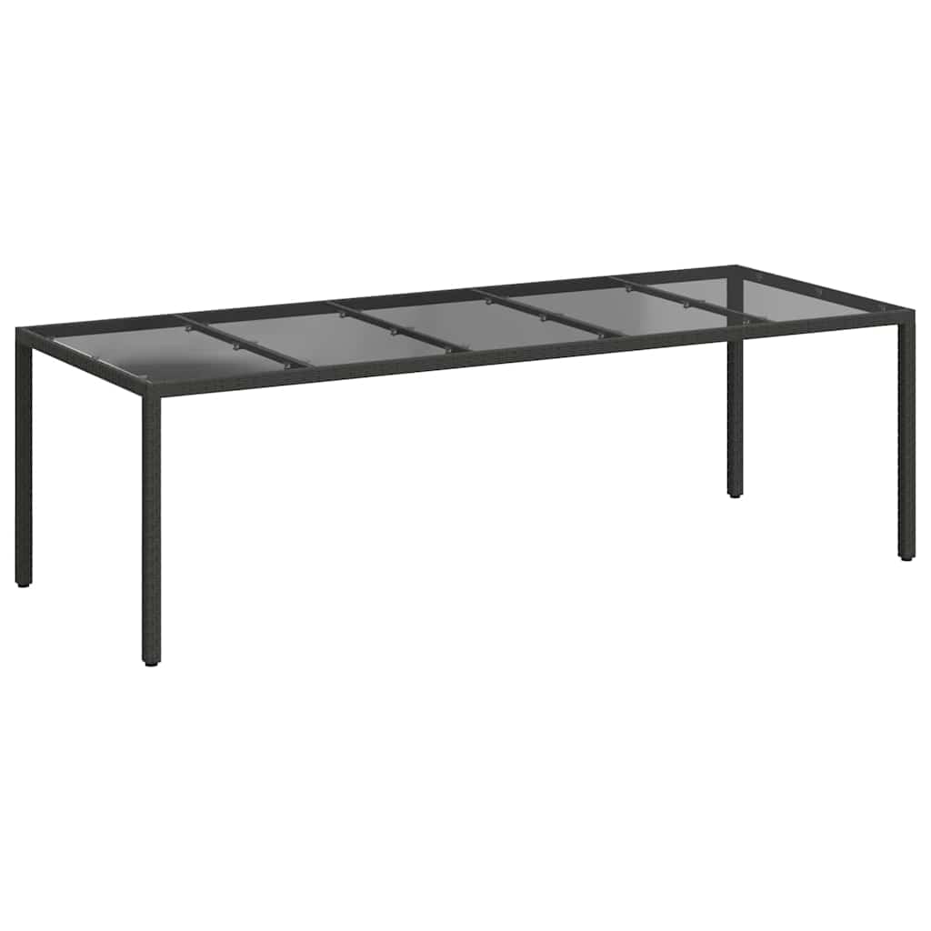 vidaXL Stół Ogrodowy Czysta czerń 250 x 100 x 75 cm polirattan