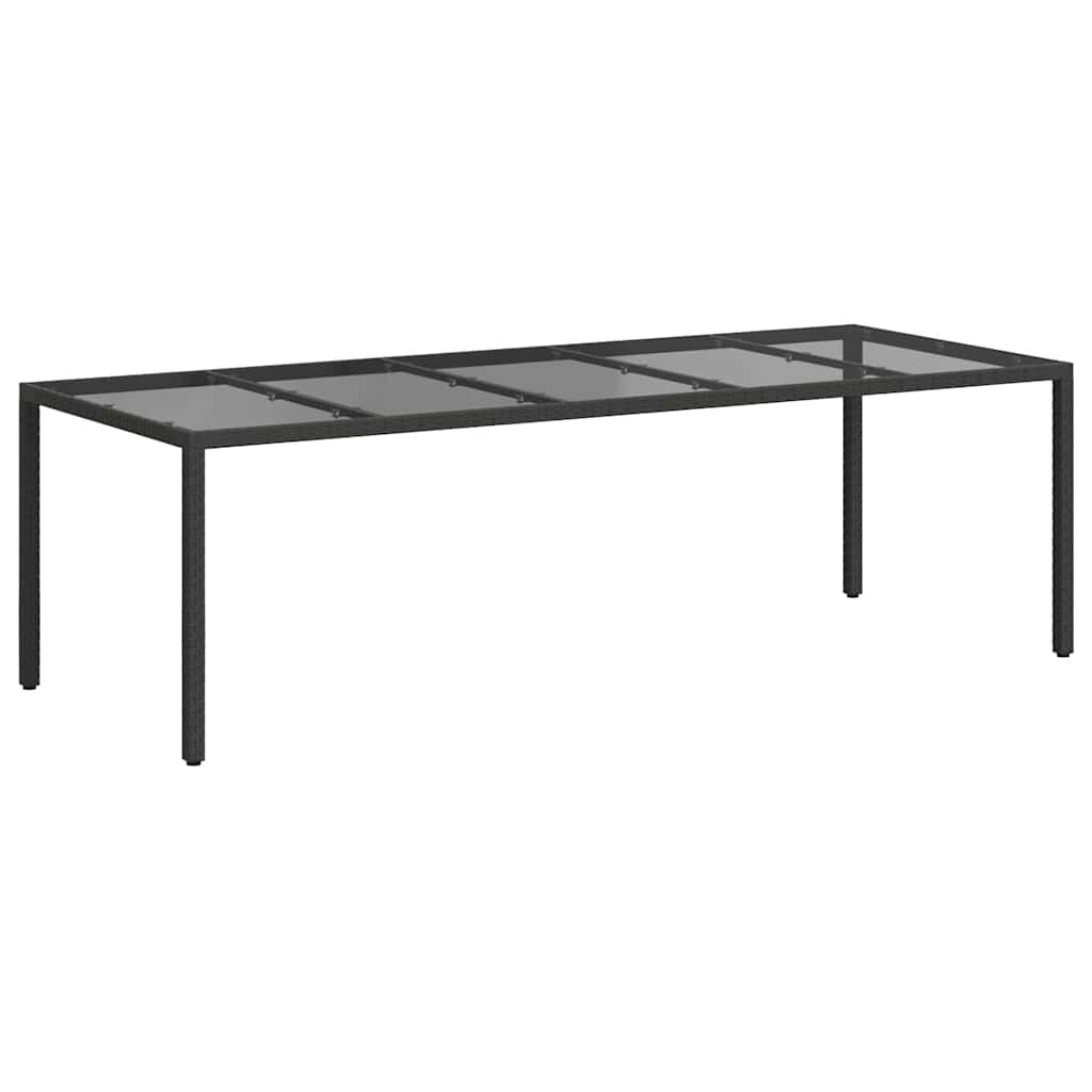 vidaXL Stół Ogrodowy Czysta czerń 250 x 100 x 75 cm polirattan