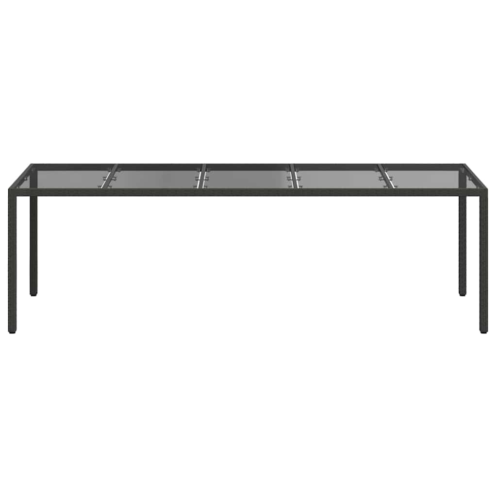 vidaXL Stół Ogrodowy Czysta czerń 250 x 100 x 75 cm polirattan
