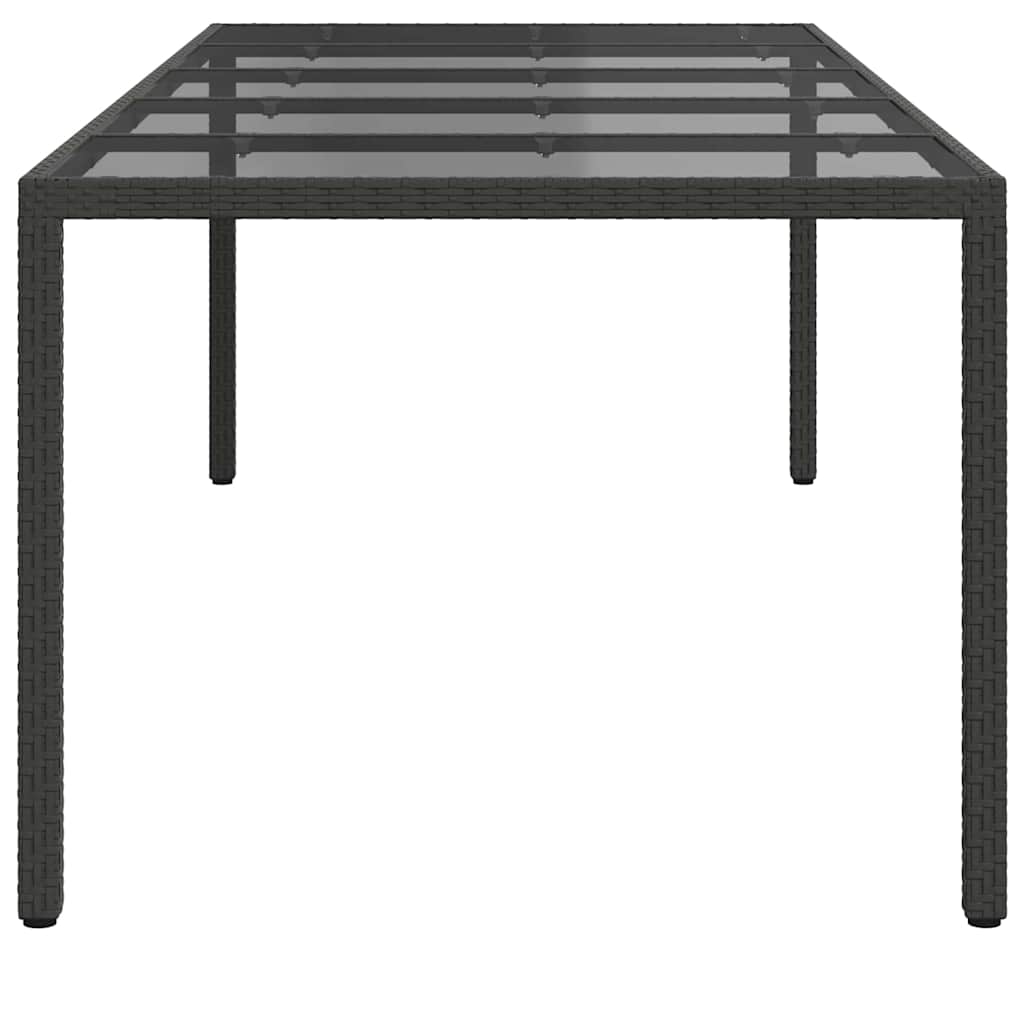 vidaXL Stół Ogrodowy Czysta czerń 250 x 100 x 75 cm polirattan