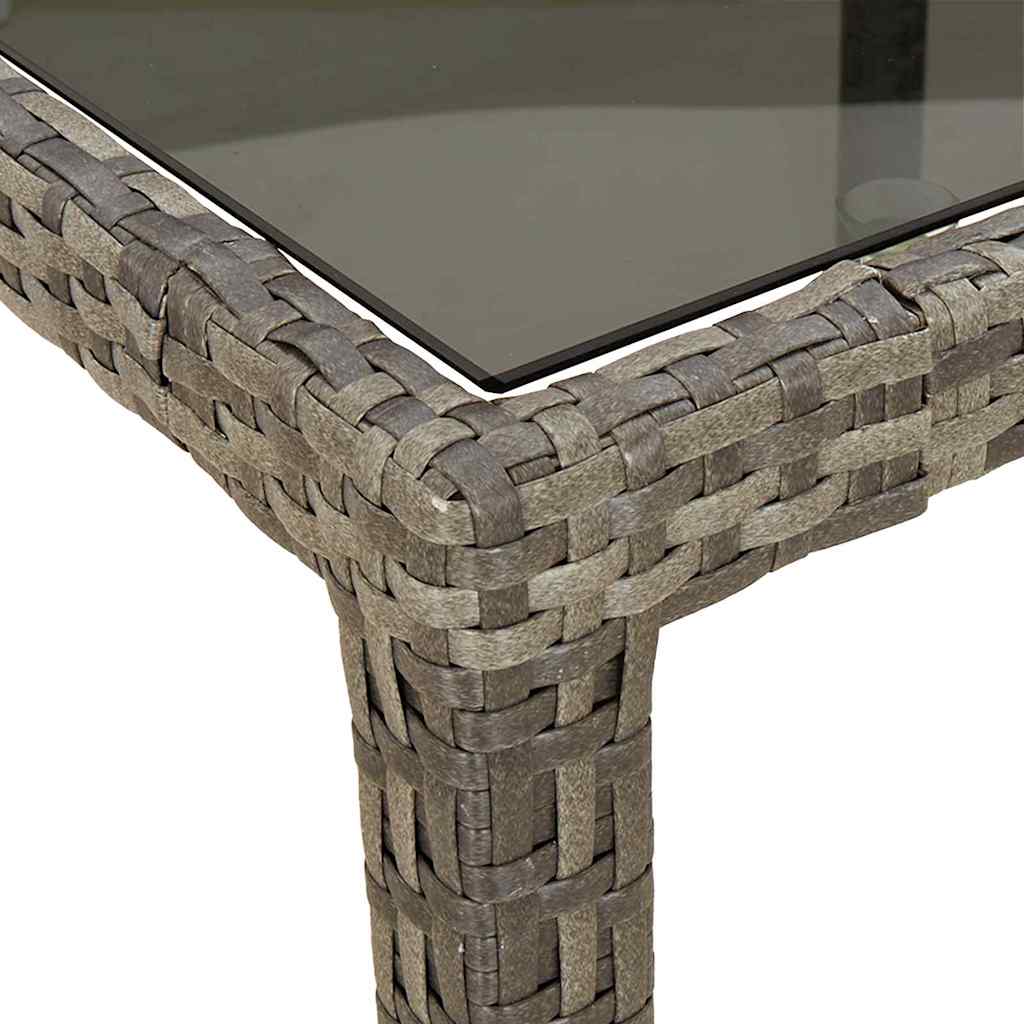 vidaXL Stół Ogrodowy Szary 250 x 100 x 75 cm polirattan