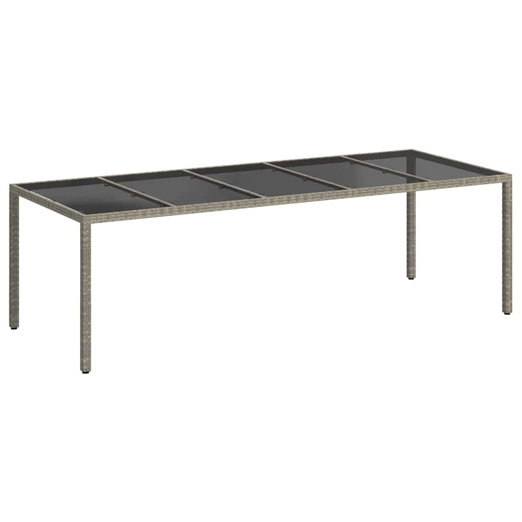 vidaXL Stół Ogrodowy Szary 250 x 100 x 75 cm polirattan