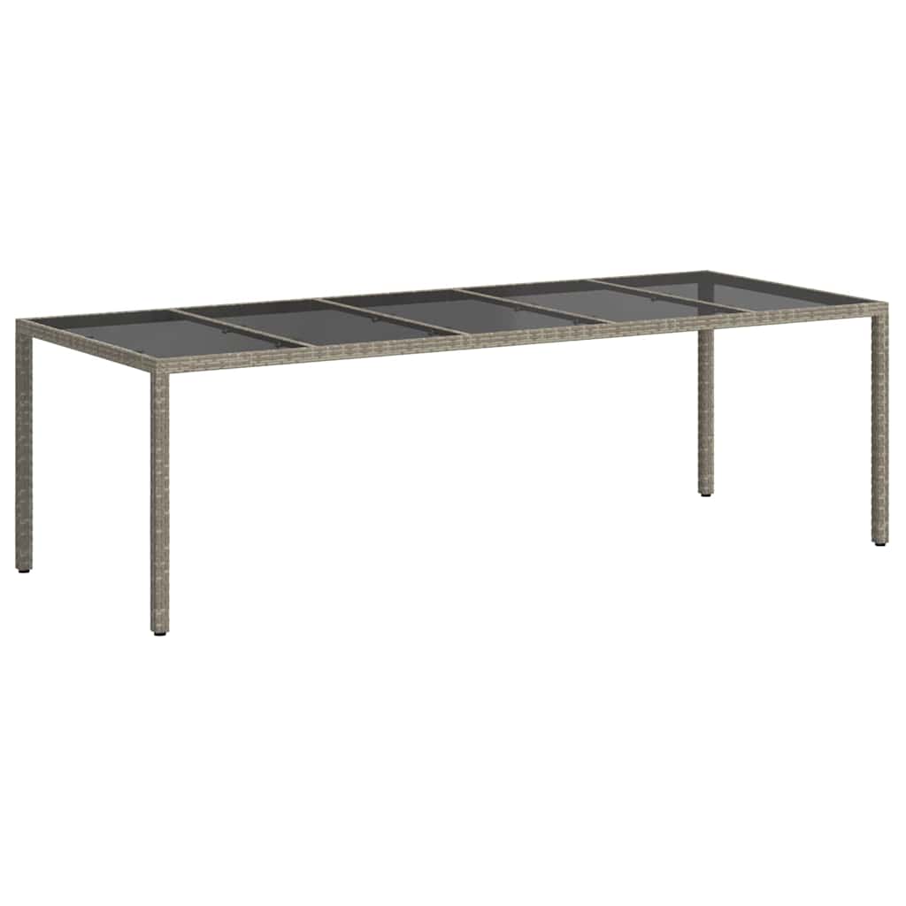 vidaXL Stół Ogrodowy Szary 250 x 100 x 75 cm polirattan