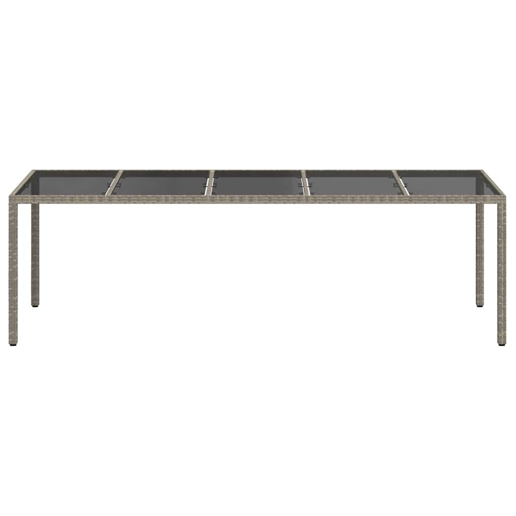 vidaXL Stół Ogrodowy Szary 250 x 100 x 75 cm polirattan