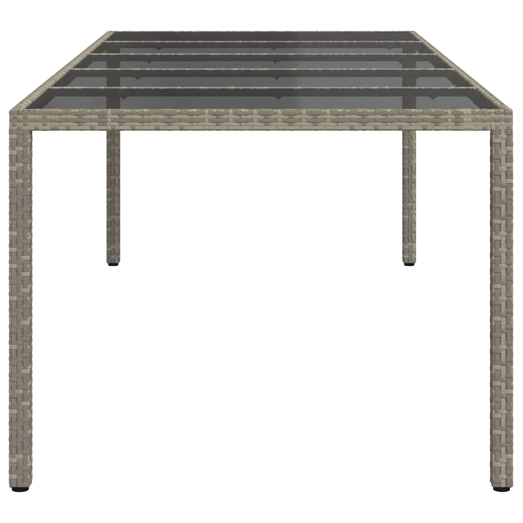 vidaXL Stół Ogrodowy Szary 250 x 100 x 75 cm polirattan