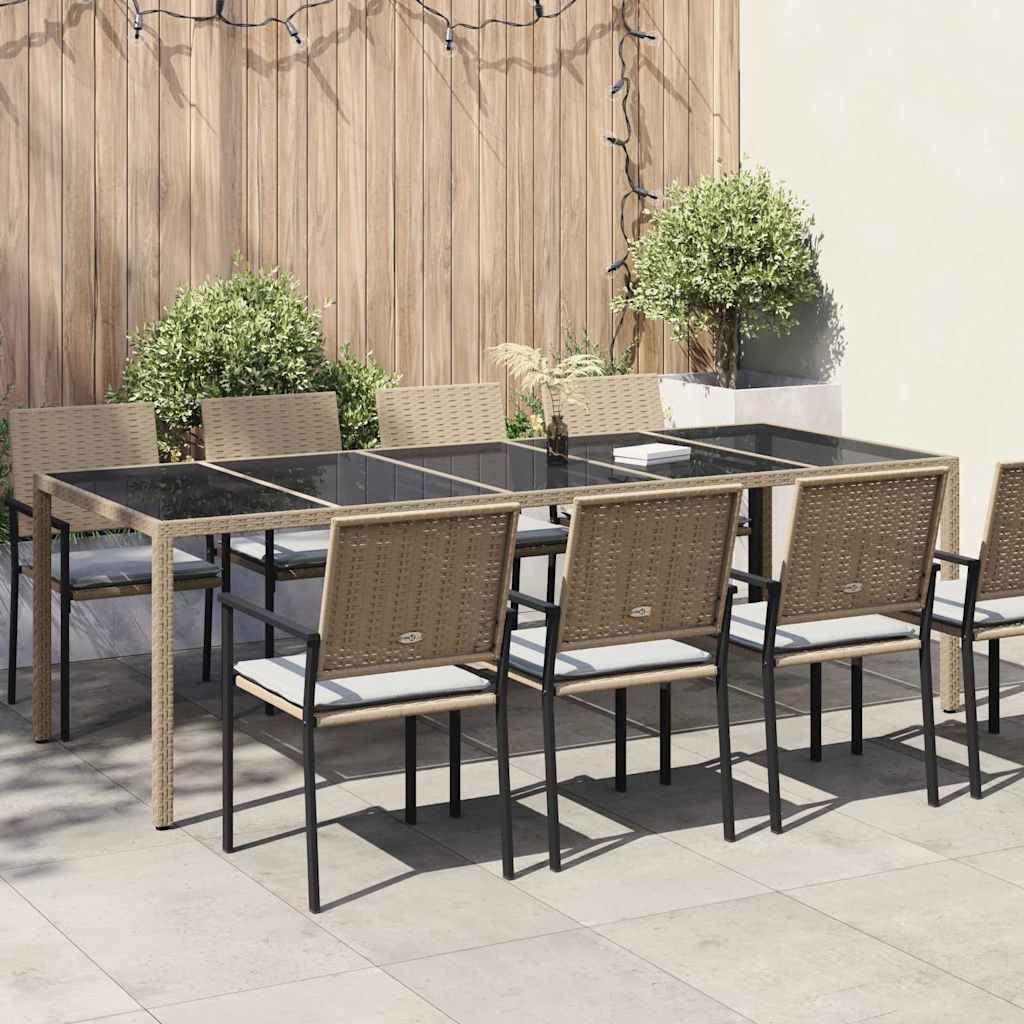 vidaXL Stół Ogrodowy Beżowy 250 x 100 x 75 cm polirattan