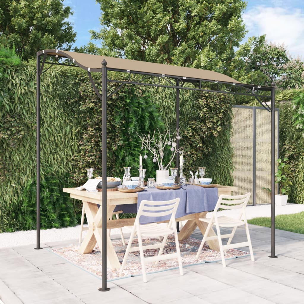 vidaXL Zadaszenie, kolor taupe, 2x2,3 m, 180 g/m², tkanina i stal