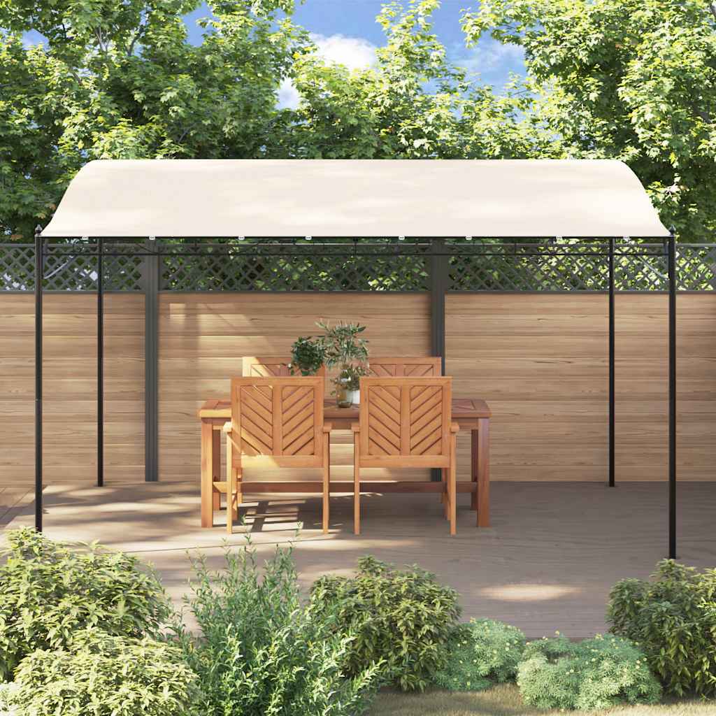 vidaXL Zadaszenie, kremowe, 4x3 m, 180 g/m², tkanina i stal