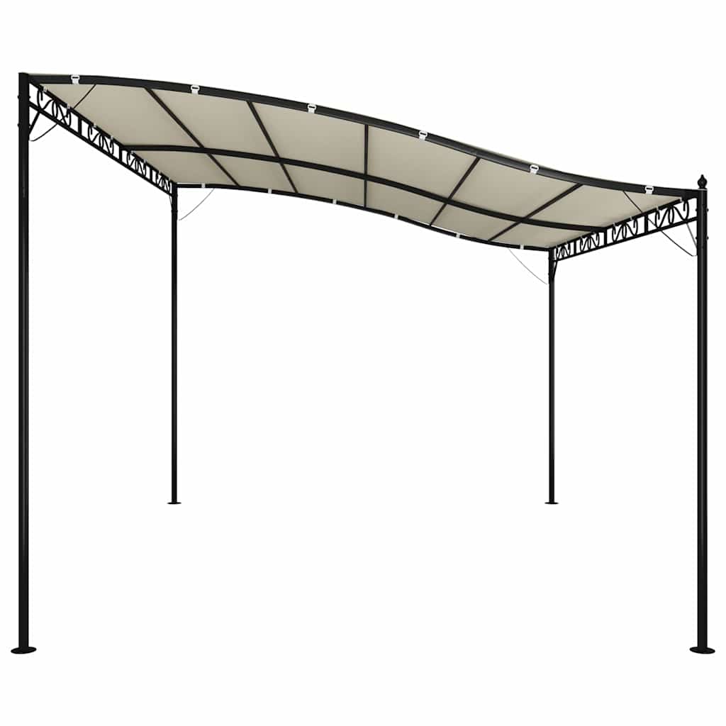 vidaXL Zadaszenie, kremowe, 4x3 m, 180 g/m², tkanina i stal