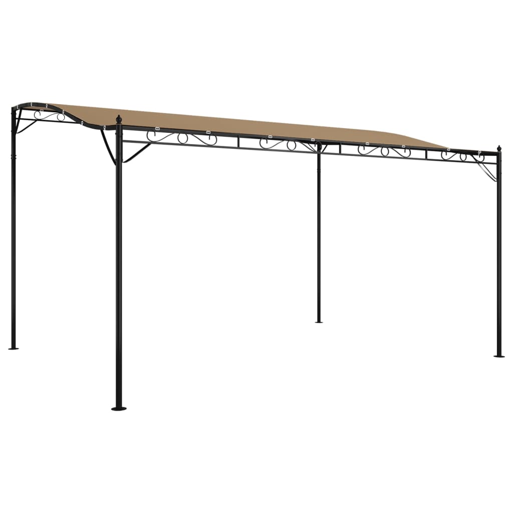 vidaXL Zadaszenie, kolor taupe, 4x3 m, 180 g/m², tkanina i stal