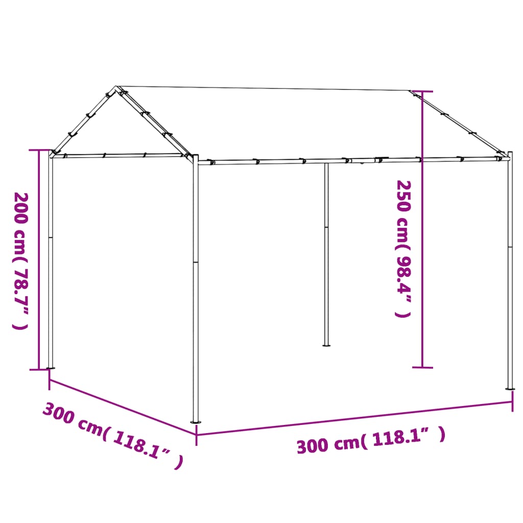 vidaXL Baldachim ogrodowy, beżowy, 3x3 m, stal i tkanina