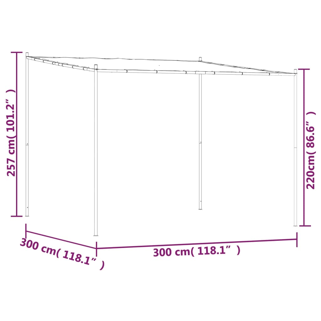 vidaXL Altana, antracytowa, 3x3 m, 180 g/m², tkanina i stal