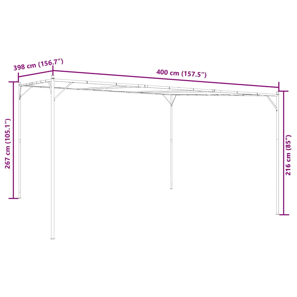 vidaXL Altana, antracytowa, 4x4 m, 180 g/m², tkanina i stal