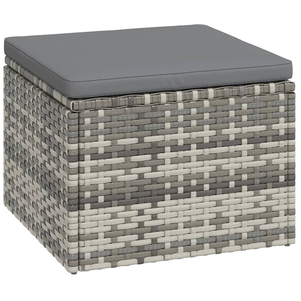 vidaXL 3-cz. zestaw wypoczynkowy do ogrodu, poduszki, szary rattan PE