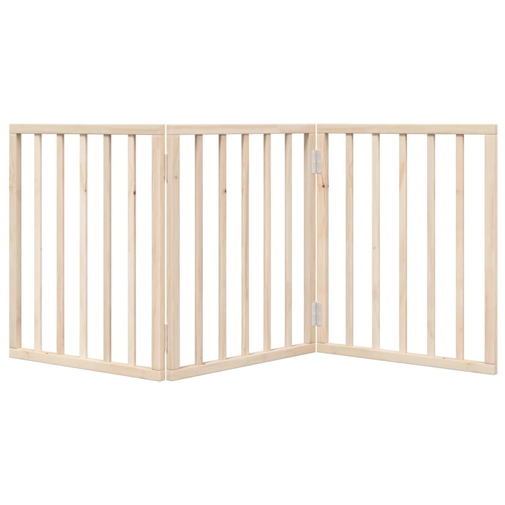 vidaXL Bramka dla psa składana 3 panele 150 cm drewno topolowe