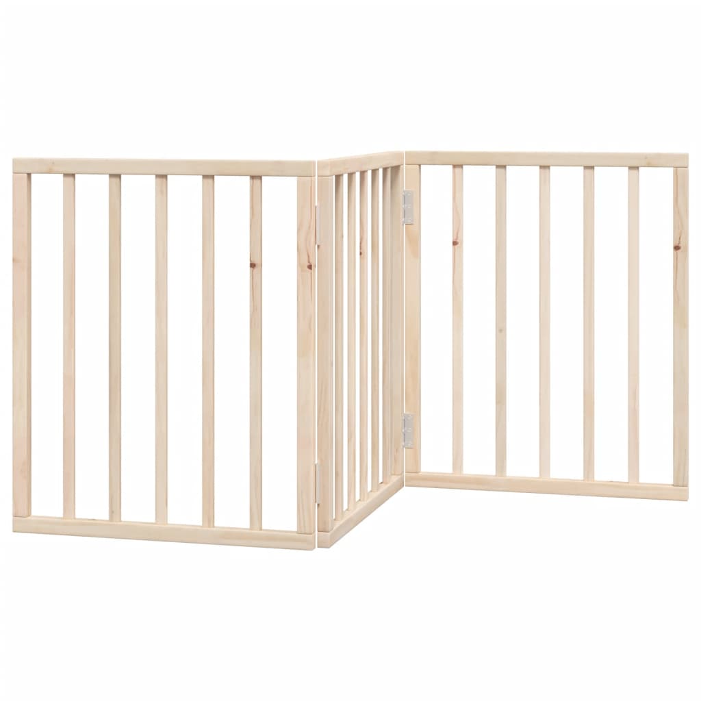 vidaXL Bramka dla psa składana 3 panele 150 cm drewno topolowe