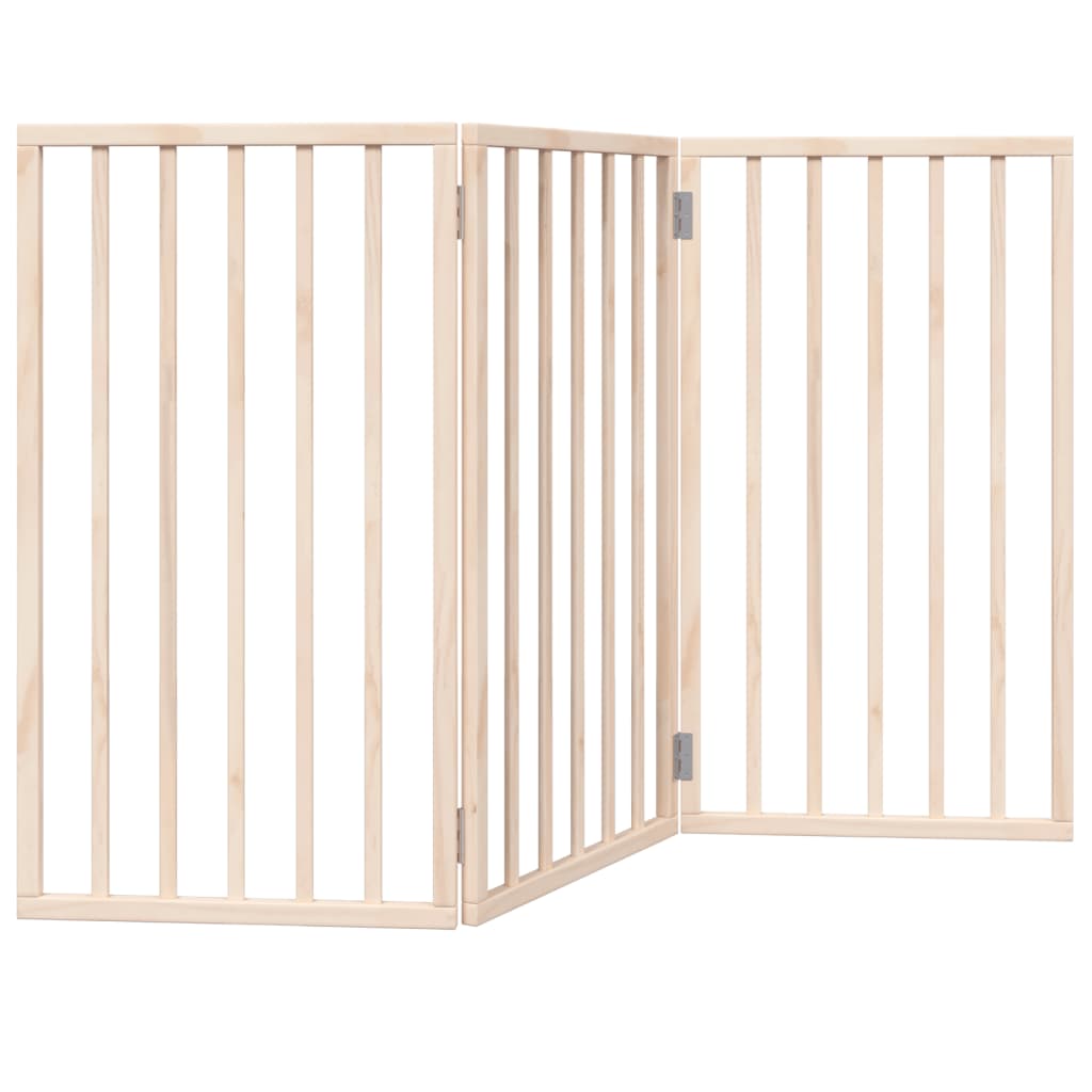 vidaXL Bramka dla psa składana 3 panele 150 cm drewno topolowe