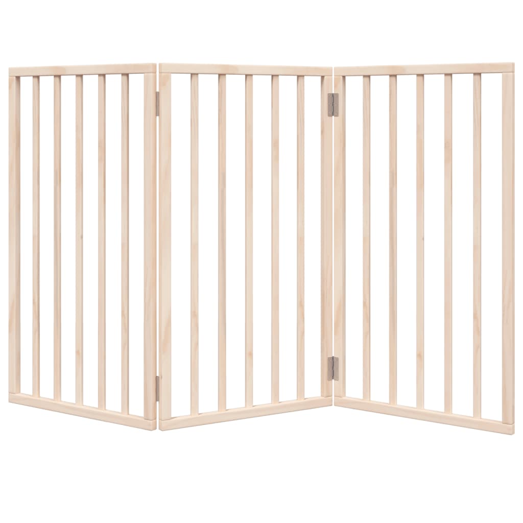 vidaXL Bramka dla psa składana 3 panele 150 cm drewno topolowe