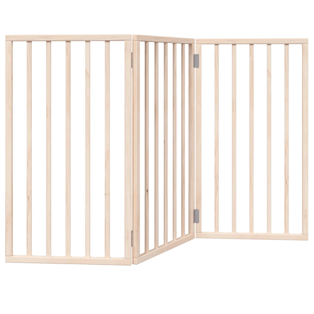 vidaXL Bramka dla psa składana 3 panele 150 cm drewno topolowe