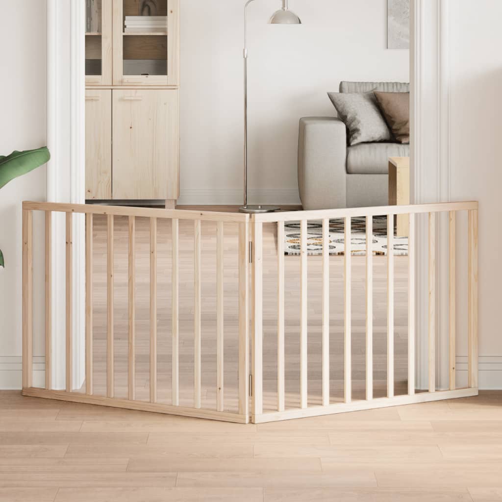 vidaXL Bramka dla psa składana 2 panele 160 cm drewno topolowe